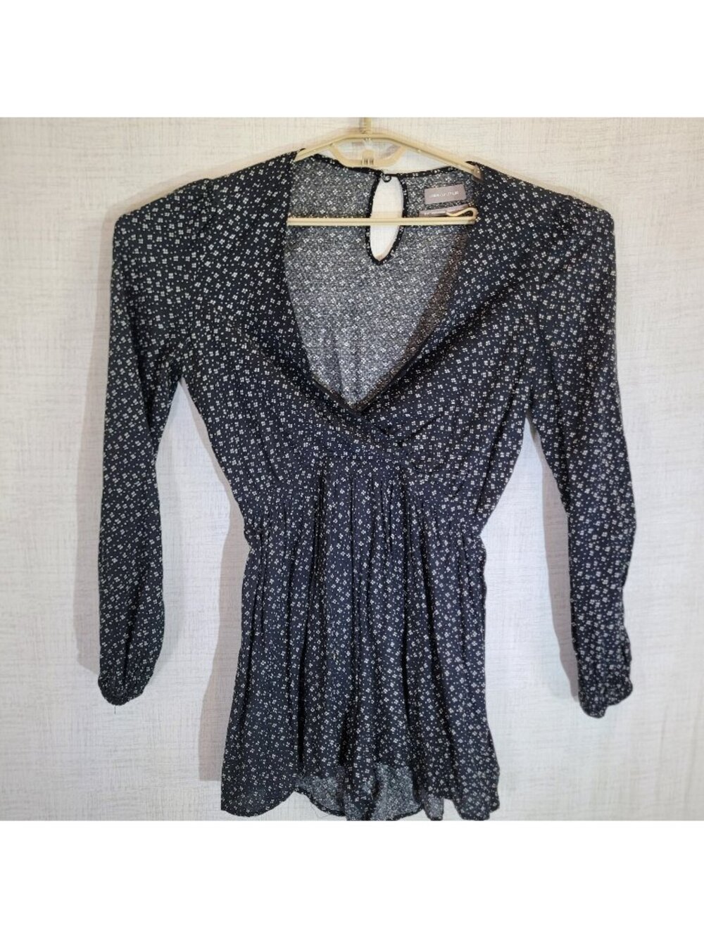 Urban Outfitters Romper Womens M Black White Polka Dot V-Neck Long Sleeve Boho